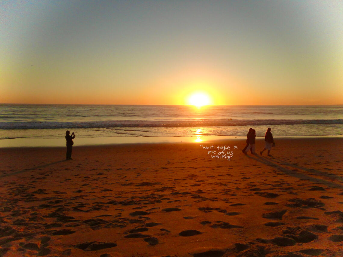 11.5.2024 witnessed this convo at venice lol cuteness &quot;waiit take a pic of us walking in the sunset&quot;